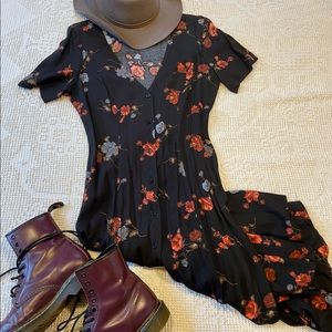 Black and vintage floral Locklin dress
